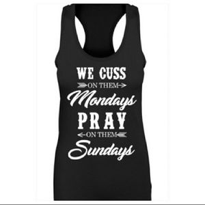 Black We Cuss On Them Monday's Tank Top